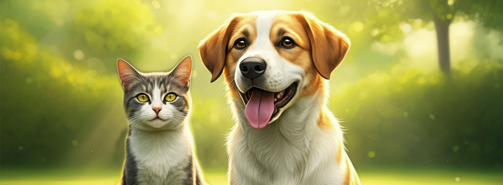 Happy Pets Illustration; benefits of spaying and neutering pets